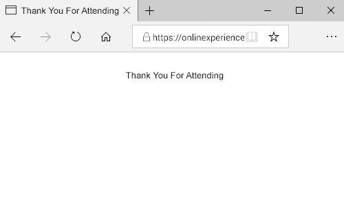 Error Message: Thank You For Attending Screen